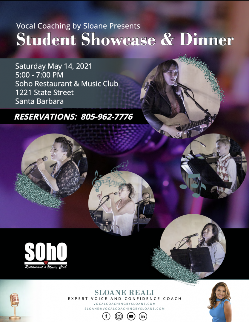 Vocal Coaching by Sloane Presents: Student Showcase & Dinner