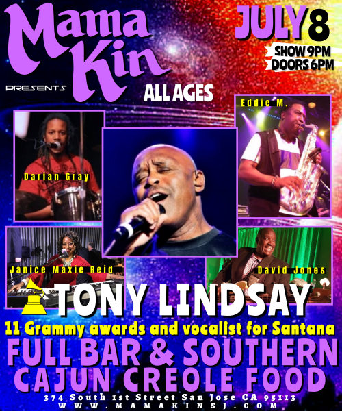 Saturday: Tony Lindsay World renowned singer for Santana | CalTix