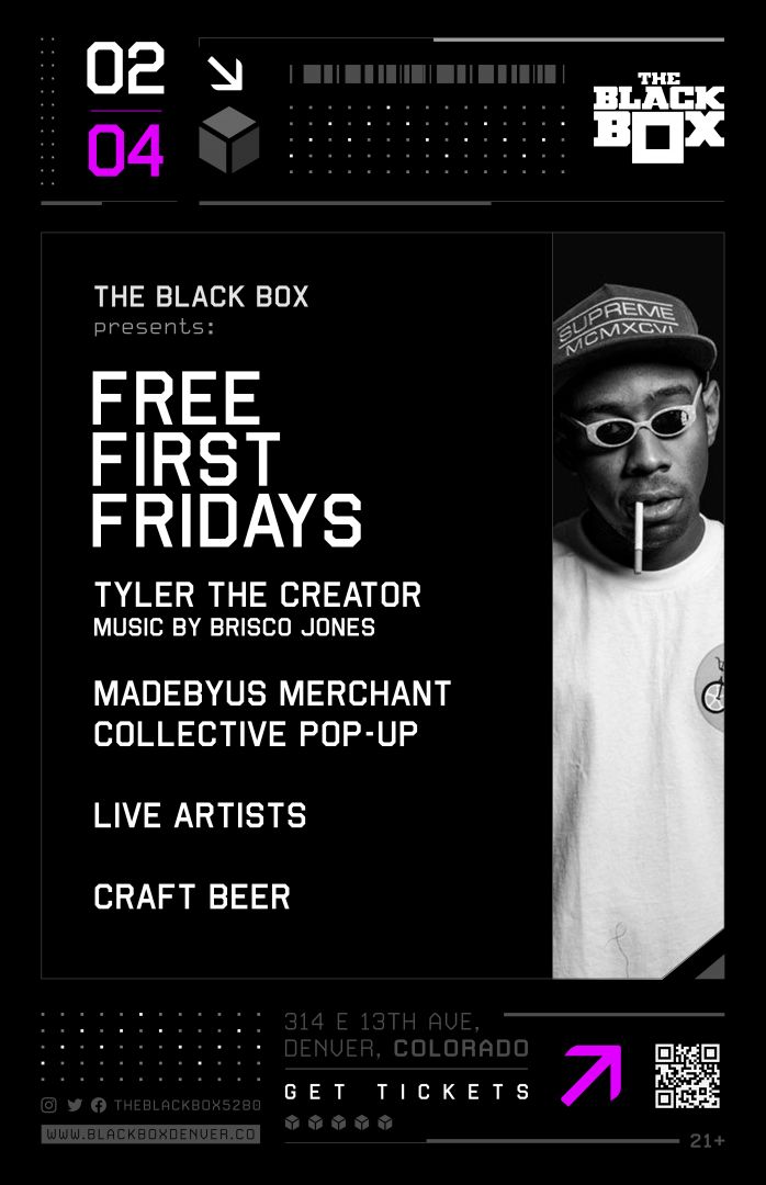 Free First Fridays (Tyler The Creator: Music by Brisco Jones), MadeByUs Pop-Up, Craft Beer, Live Artists, #Community