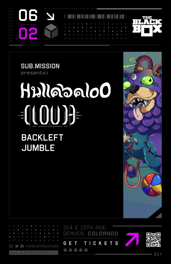 Sub.mission presents: Hullabalo0 + Cloud-D w/ BackLeft, Jumble