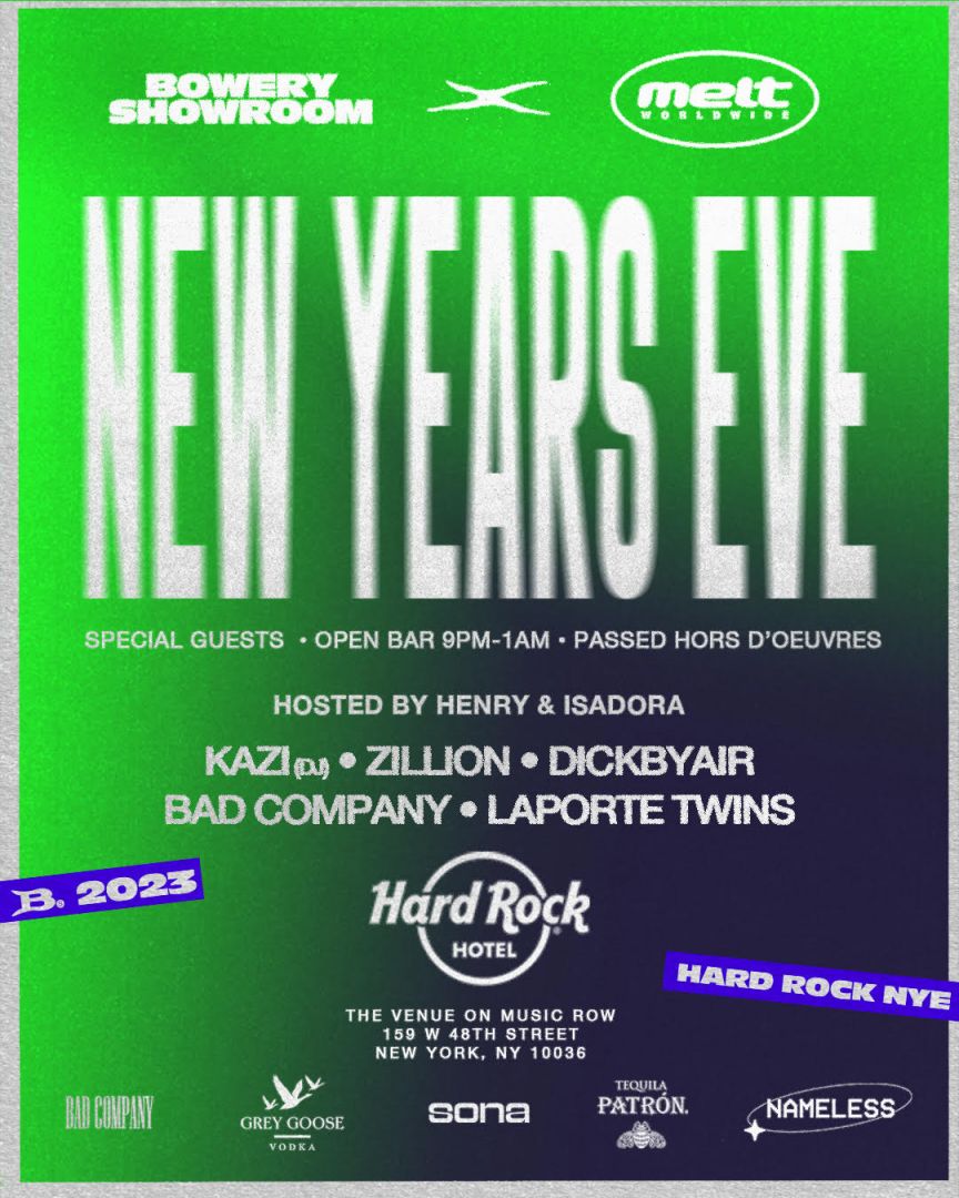 Bowery Showroom & Melt Worldwide Present Hard Rock New Year’s Eve