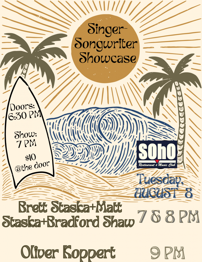 Singer Songwriter Showcase: Matt + Brett Staska, Bradford Shaw, & Oliver Koppert