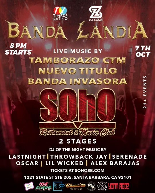 Timbre Latino & Zaaang Productions present: Banda Landia Club Night